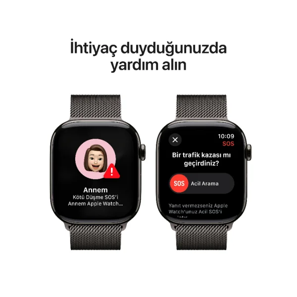 Apple Watch Series 10 GPS + Cellular 42mm Natürel Titanyum Kasa Ve Natürel Milano Loop Kordon Akıllı Saat - Görsel 9