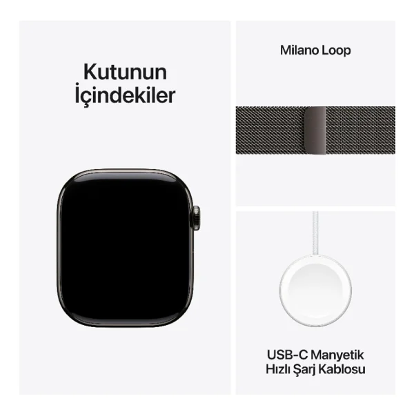 Apple Watch Series 10 GPS + Cellular 42mm Natürel Titanyum Kasa Ve Natürel Milano Loop Kordon Akıllı Saat - Görsel 10