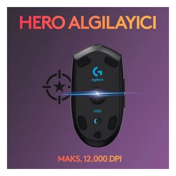 Logitech G305 910-005283 Siyah Lightspeed Optik Kablosuz Oyuncu Mouse - Görsel 2