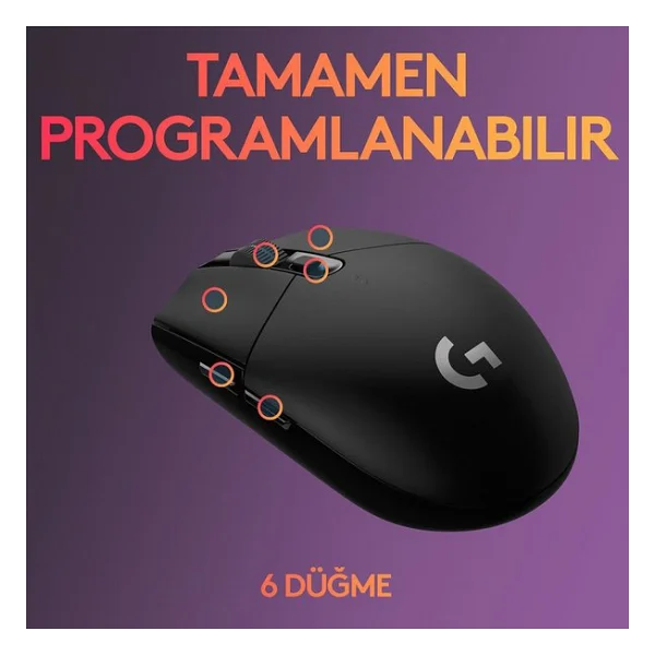 Logitech G305 910-005283 Siyah Lightspeed Optik Kablosuz Oyuncu Mouse - Görsel 6