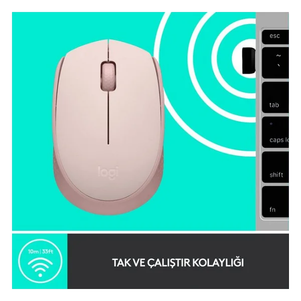 Logitech M171 910-006865 Pembe Optik Kablosuz Mouse - Görsel 7