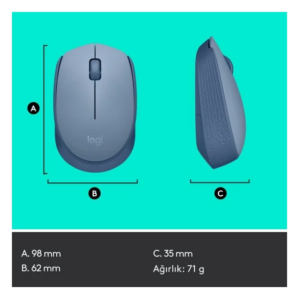 Logitech M171 Optik Kablosuz Mouse - Görsel 9
