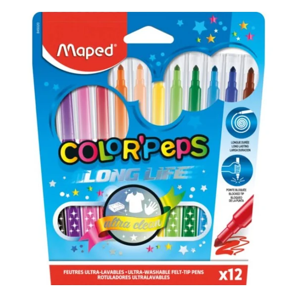 Maped Color Peps Long Life 12'li Keçeli Kalem Seti - Görsel 4
