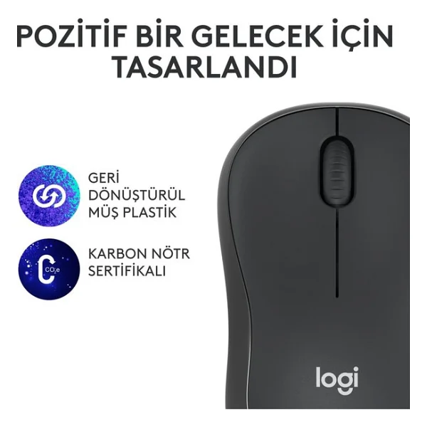 Logitech M240 910-007119 Siyah Sessiz Optik Kablosuz Mouse - Görsel 6