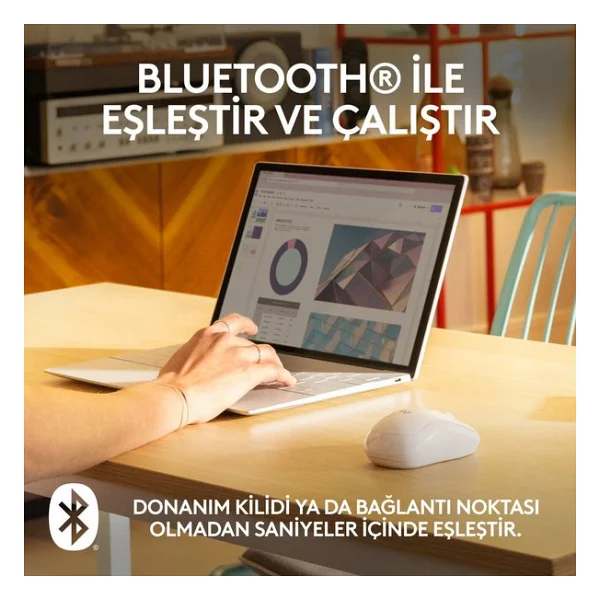 Logitech M240 Sessiz Optik Kablosuz Mouse - Görsel 2