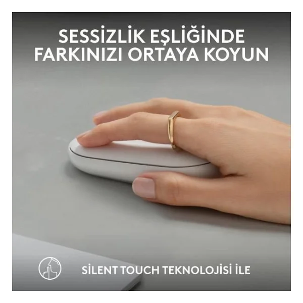 Logitech Pebble 2 M350s 910-007013 Beyaz Sessiz Optik Kablosuz Mouse - Görsel 2