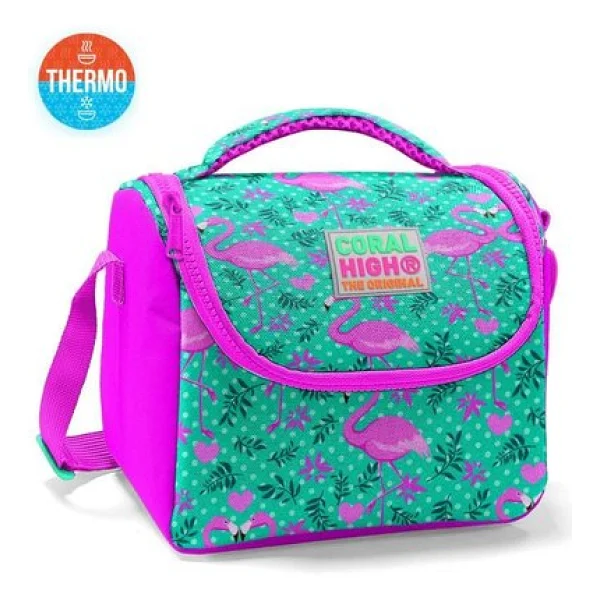 Coral High 11712 Flamingo Desenli Termoslu Beslenme Çantası - Görsel 2