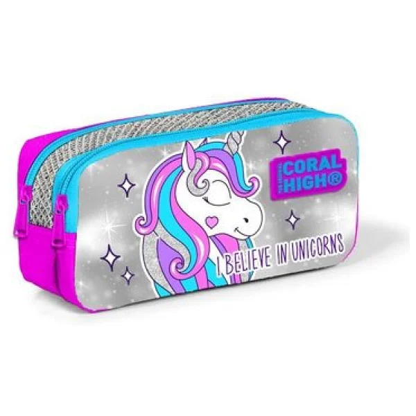 Coral High 22291 Unicorn Desenli 2 Bölmeli Kalemlik - Görsel 2