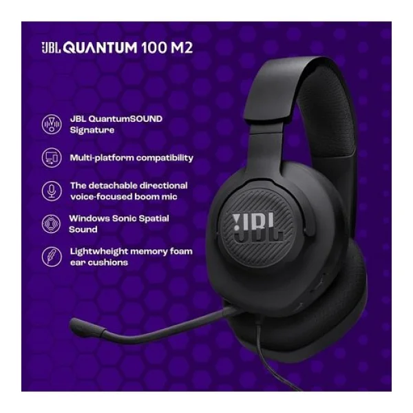 Jbl Quantum 100m2 Siyah Kablolu Kulak Üstü Oyuncu Kulaklığı - Görsel 4