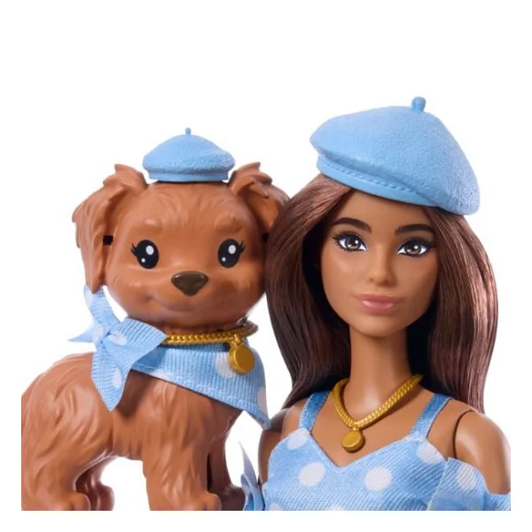 Barbie Uyumlu Dostlar Kahverengi Saçlı Bebek Ve Köpekçiği Jfp38 - Görsel 9
