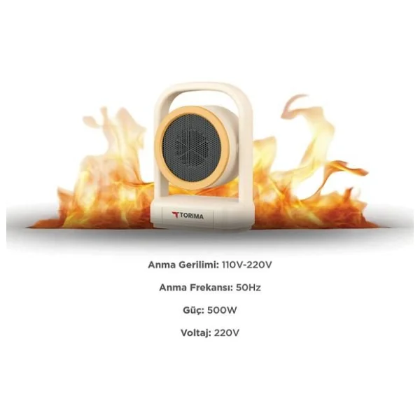 Torima Ht-100 500 W Bej Masaüstü Fanlı Isıtıcı - Görsel 3