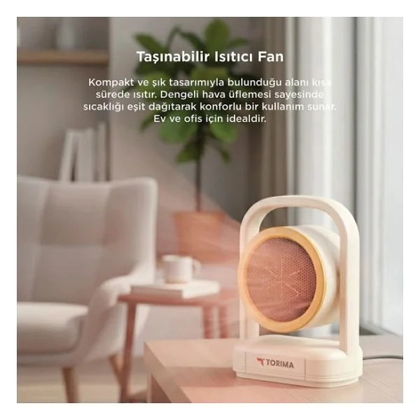 Torima Ht-100 500 W Bej Masaüstü Fanlı Isıtıcı - Görsel 4