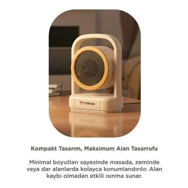 Torima Ht-100 500 W Bej Masaüstü Fanlı Isıtıcı - Görsel 5