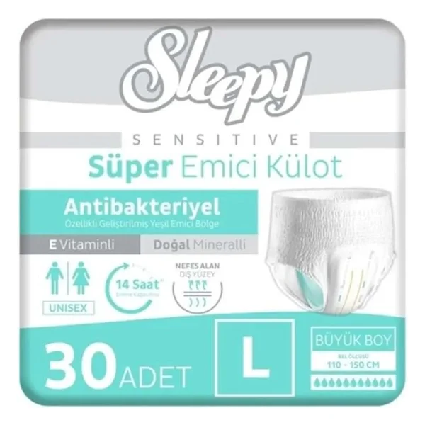 Sleepy Sensitive Süper Emici Külot Büyük Boy L 30'lu Hasta Bezi - Görsel 4