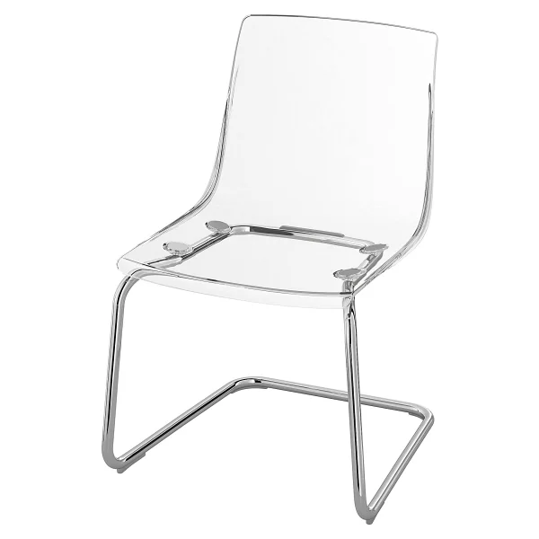 Ikea Akdeniz Tobıas Şeffaf-Krom Kaplama Plastik Sandalye - Görsel 2