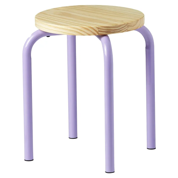IKEA Çam Tabure Lila Renk MeridyenDukkan 45 cm Yuvarlak Tabure Tekli - Görsel 2