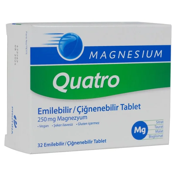 Magnesium Quatro 32 Çiğneme Tableti - Görsel 7
