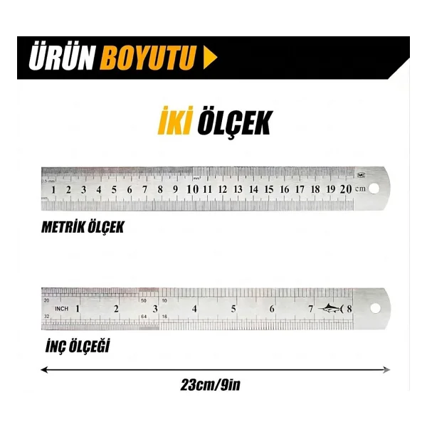 Moonstar Çelik Cetvel 15cm - Görsel 4