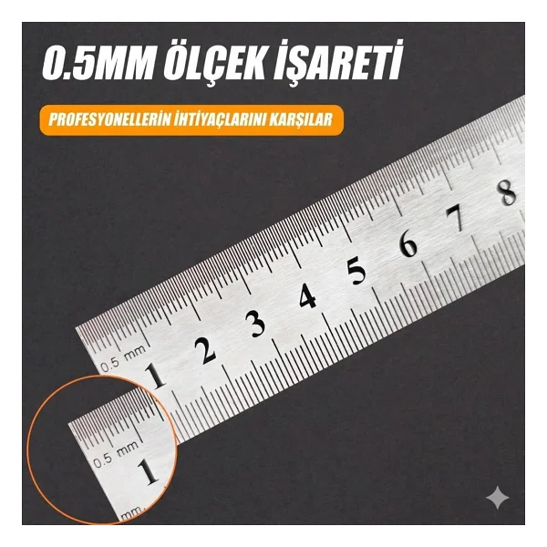 Moonstar Çelik Cetvel 15cm - Görsel 2
