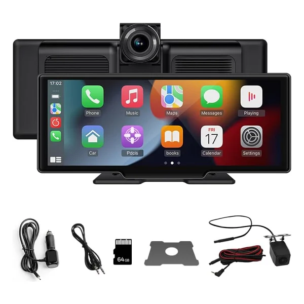 Dark 10.26" IPS Apple CarPlay & Android Auto / AirPlay, Android Cast Ekran Yansıtma Ön & Arka Kameralı Torpido Üstü Araç Multimedya Ekranı - Görsel 8