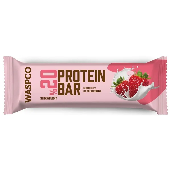 Waspco Vegan Çilekli Protein Bar 40g - Görsel 10