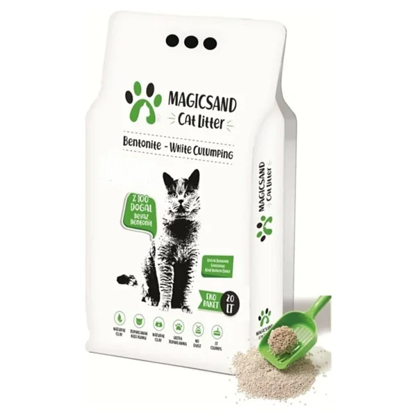 Magicsand Gül Kokulu 20 lt İnce Taneli Bentonit Kedi Kumu - Görsel 4