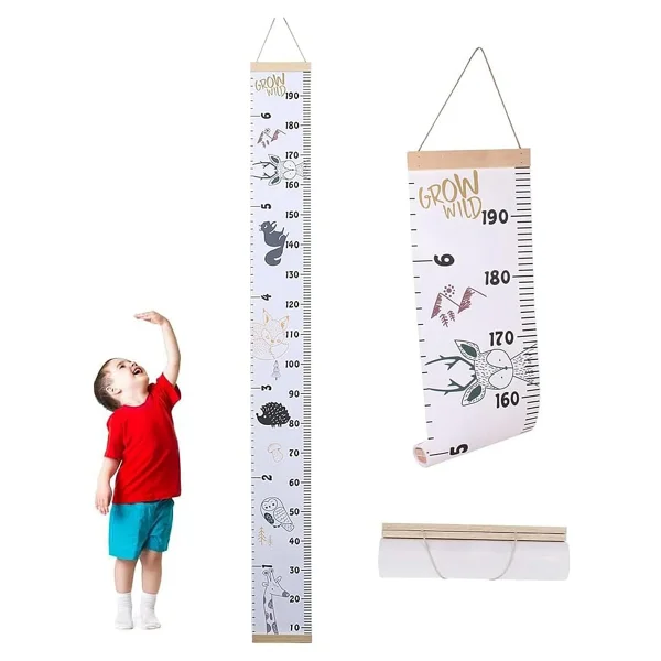 Sevimli Figürlü Çocuk Odası Boy Ölçer Sticker 180 Cm - Görsel 6