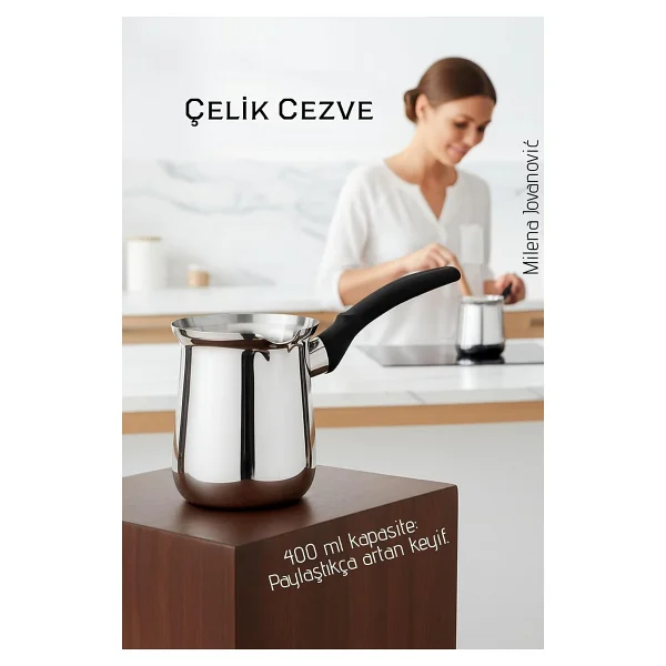 Aryıldız Prime 500 ml Çelik Cezve - Görsel 6