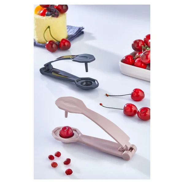 12 Cm Beyaz Zeytin Ve Kiraz Çekirdek Çıkarıcı - Pratik Meyve Çekirdek Ayırıcı Aparat - Görsel 8