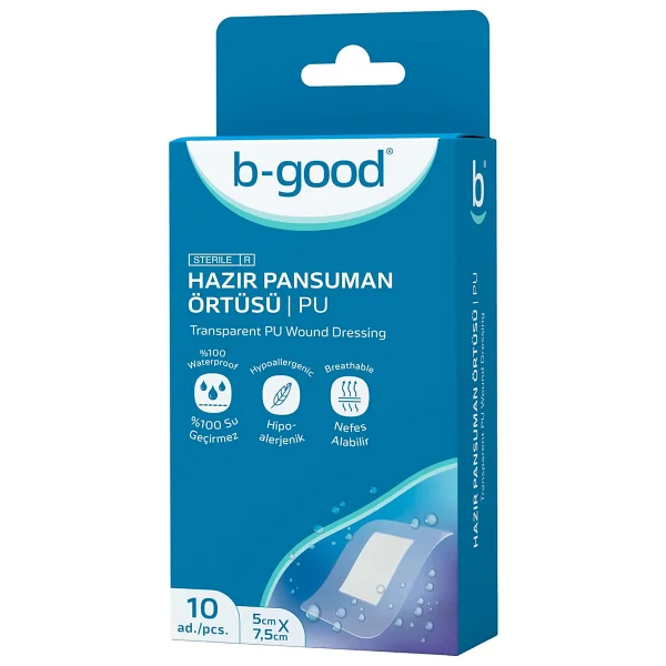 B-Good Şeffaf Hazır Pansuman 9x10 cm 10'lu Yara Örtüsü - Görsel 3