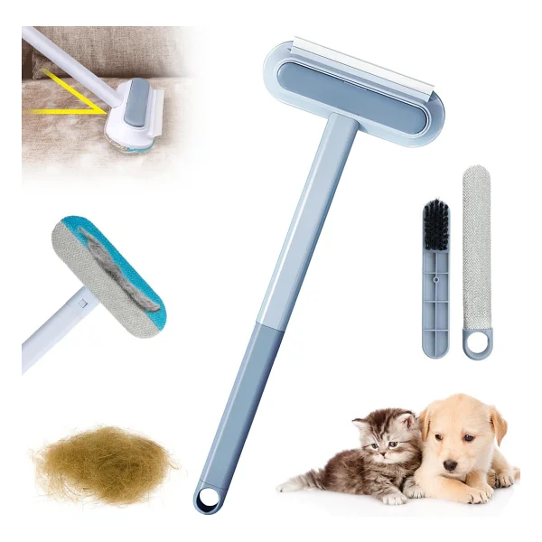 BUFFER Kedi Köpek Tüy Toplayıcı Kendini Temizleyebilen Ergonomik Saplı Evcil Hayvan Tarağı (GRİ) - Görsel 9
