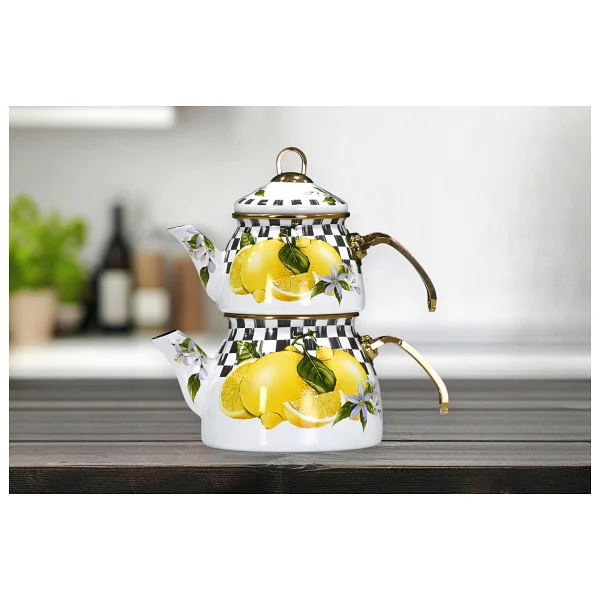 Acar Petit Fleur Xap-10430 Emaye Çaydanlık - Görsel 4