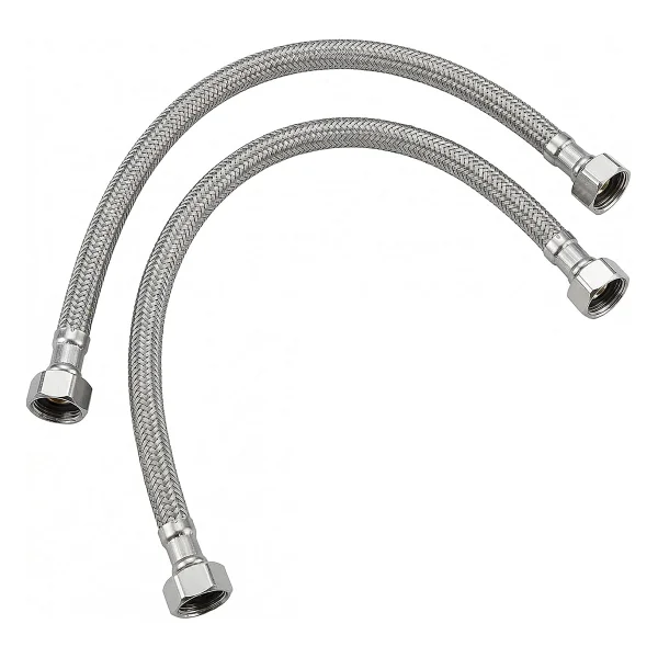 2 Adet 3/8 Dişi Çelik Klozet Bağlantı Flex Hortumu Spirali 50 Cm - Görsel 6