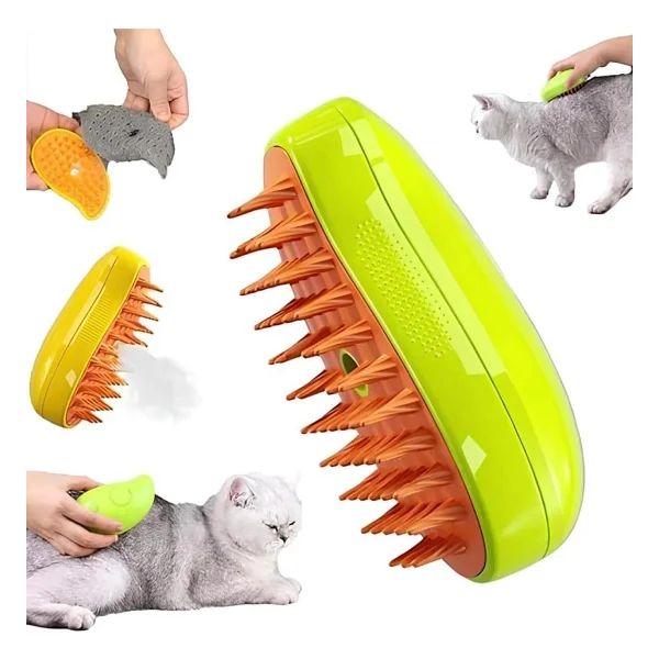 BUFFER Kedi Köpek Tüy Toplayıcı Kendini Temizleyebilen Ergonomik Saplı Evcil Hayvan Tarağı (GRİ) - Görsel 8