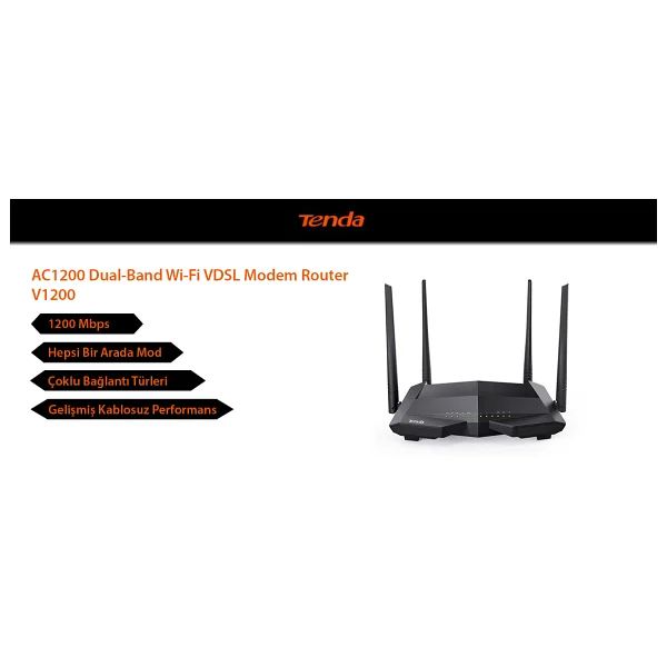 Tenda V1200 4 Port 300 Mbps 5ghz Vdsl2 Modem - Görsel 5