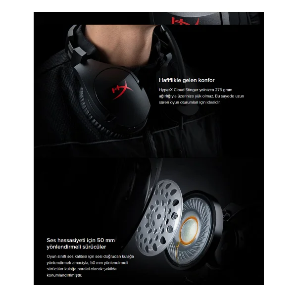 Hyperx Cloud Stinger Core 4p5j8aa Hx-Hscsc-Bk Kablolu Kulak Üstü Oyuncu Kulaklığı - Görsel 8