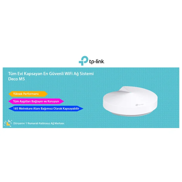 TP-Link Deco M5-3P 2 Port 1300 Mbps 3'lü Router - Görsel 5