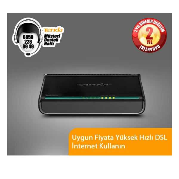 Tenda D810r 1 Port 24 Mbps Adsl2+ Modem - Görsel 3