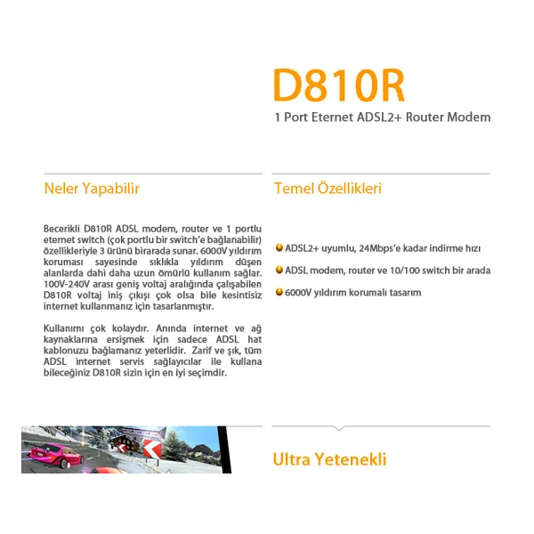 Tenda D810r 1 Port 24 Mbps Adsl2+ Modem - Görsel 4