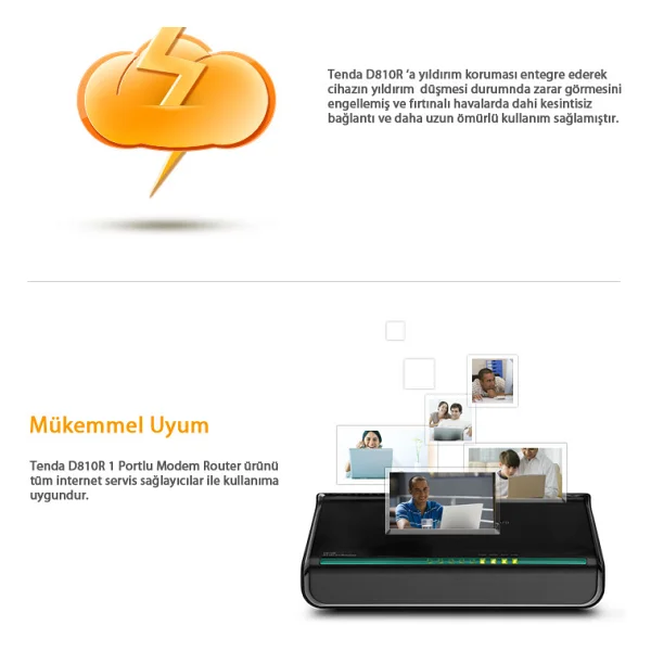 Tenda D810r 1 Port 24 Mbps Adsl2+ Modem - Görsel 7