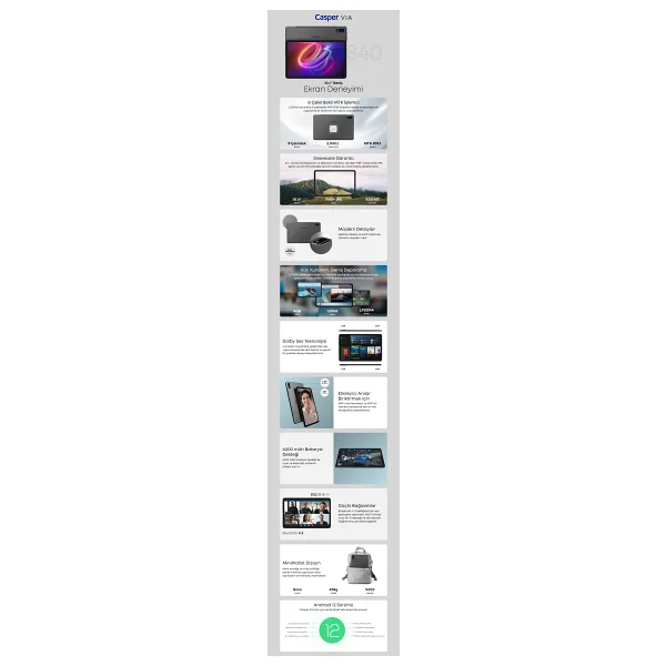 Casper Via S40 128 GB 10.4" Tablet - Görsel 7