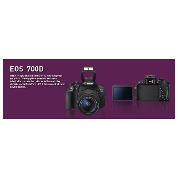 Canon Eos 700d + 18-55mm Lens Dslr Fotoğraf Makinesi - Görsel 5