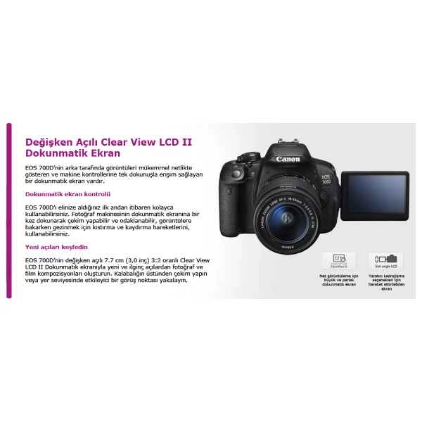 Canon Eos 700d + 18-55mm Lens Dslr Fotoğraf Makinesi - Görsel 9