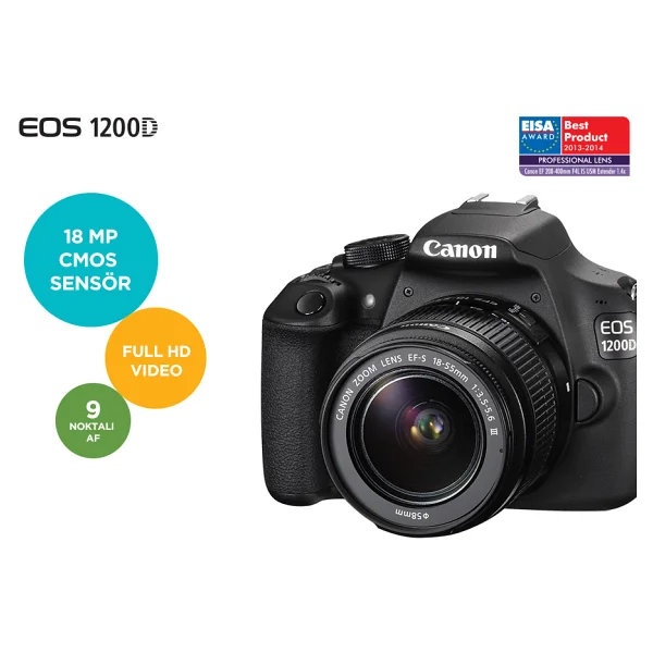 Canon Eos 1200d + 18-55mm Lens Dslr Fotoğraf Makinesi - Görsel 5