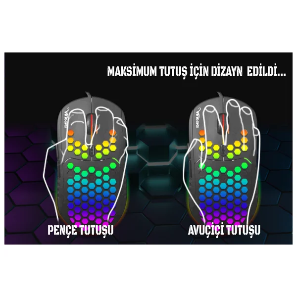 Inca Img-346 Empousa RGB Makrolu Kablolu Optik Oyuncu Mouse - Görsel 6