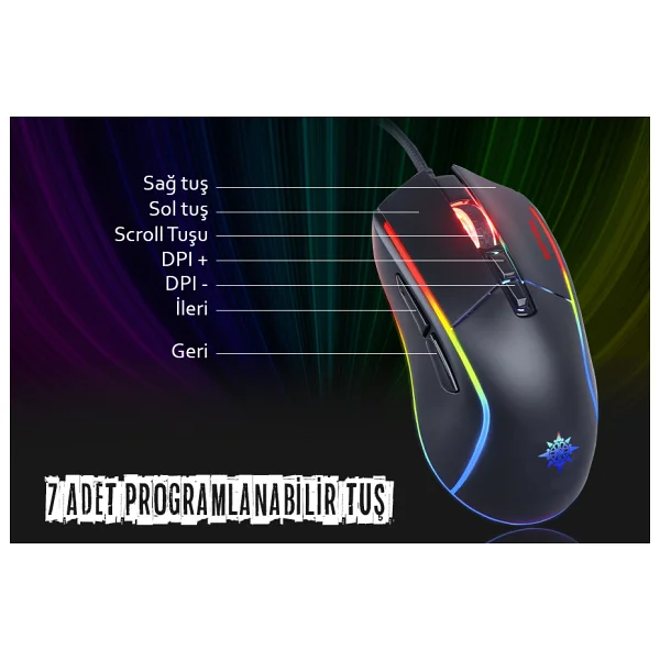 Inca Img-Gt16 RGB Kablolu Optik Oyuncu Mouse - Görsel 8