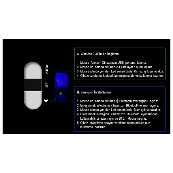 Inca Iwm-531r Bluetooth/Wireless Rechargeable Special Mouse - Görsel 10