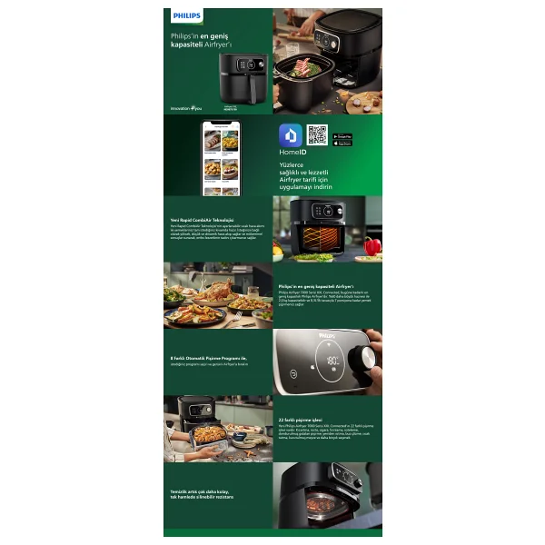 Philips Airfryer 7000 Serisi Hd9875/90 Combi XXL Connected 8.3 Lt Yağsız Fritöz - Görsel 10