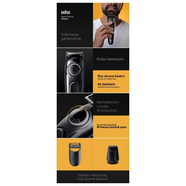 Braun Series 3 Bt3420 Sakal Ve Saç Kesme Makinesi - Görsel 7