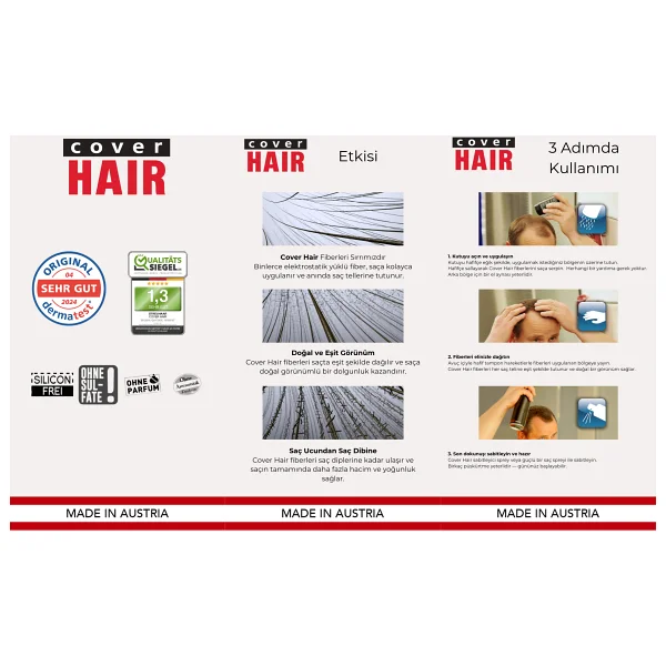 Cover Hair 14 Gramm Saç Fiberi Dolgunlaştırıcı Kellik Kapatıcı Toz (Topik Tozu) (Koyu Kahverengi) - Görsel 8